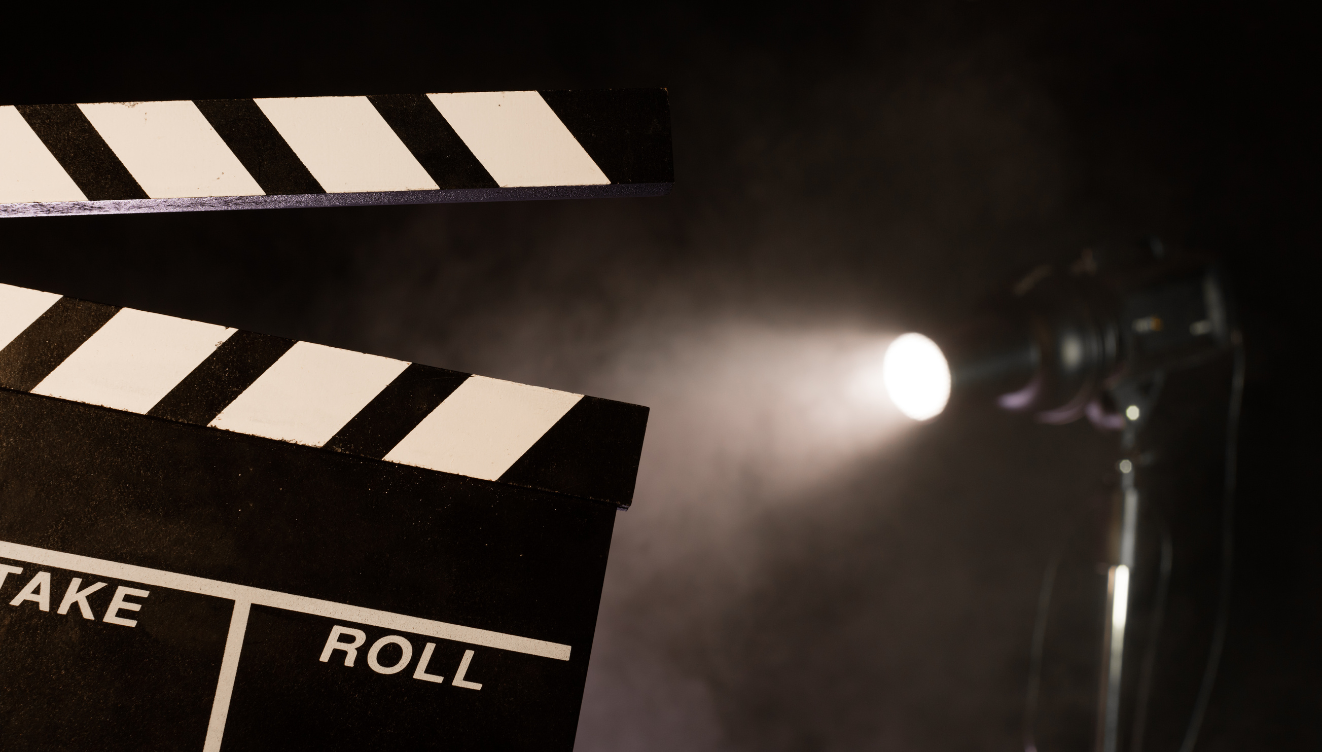 Filmmakers Clapperboard Studio Light on Background
